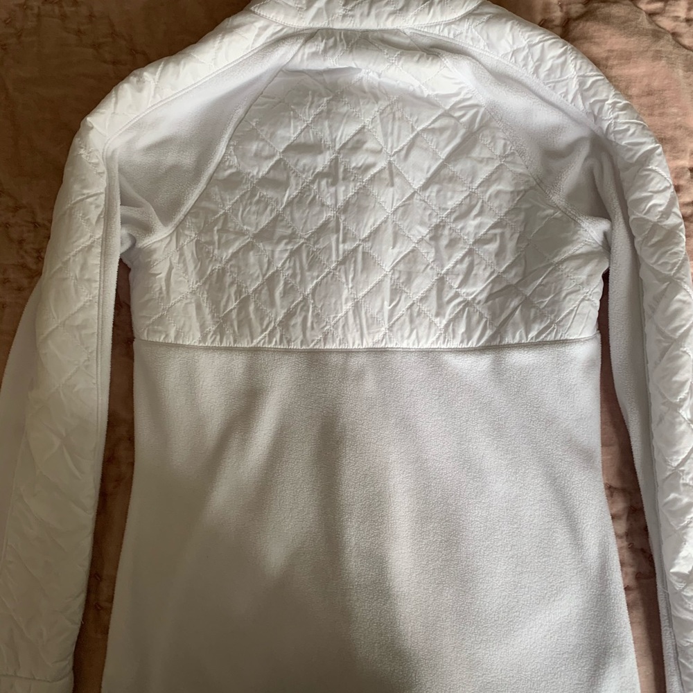 Athleta XS White Sweatshirt with Nylon Detail